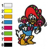 Donald Duck Samba Dancing Embroidery Design
